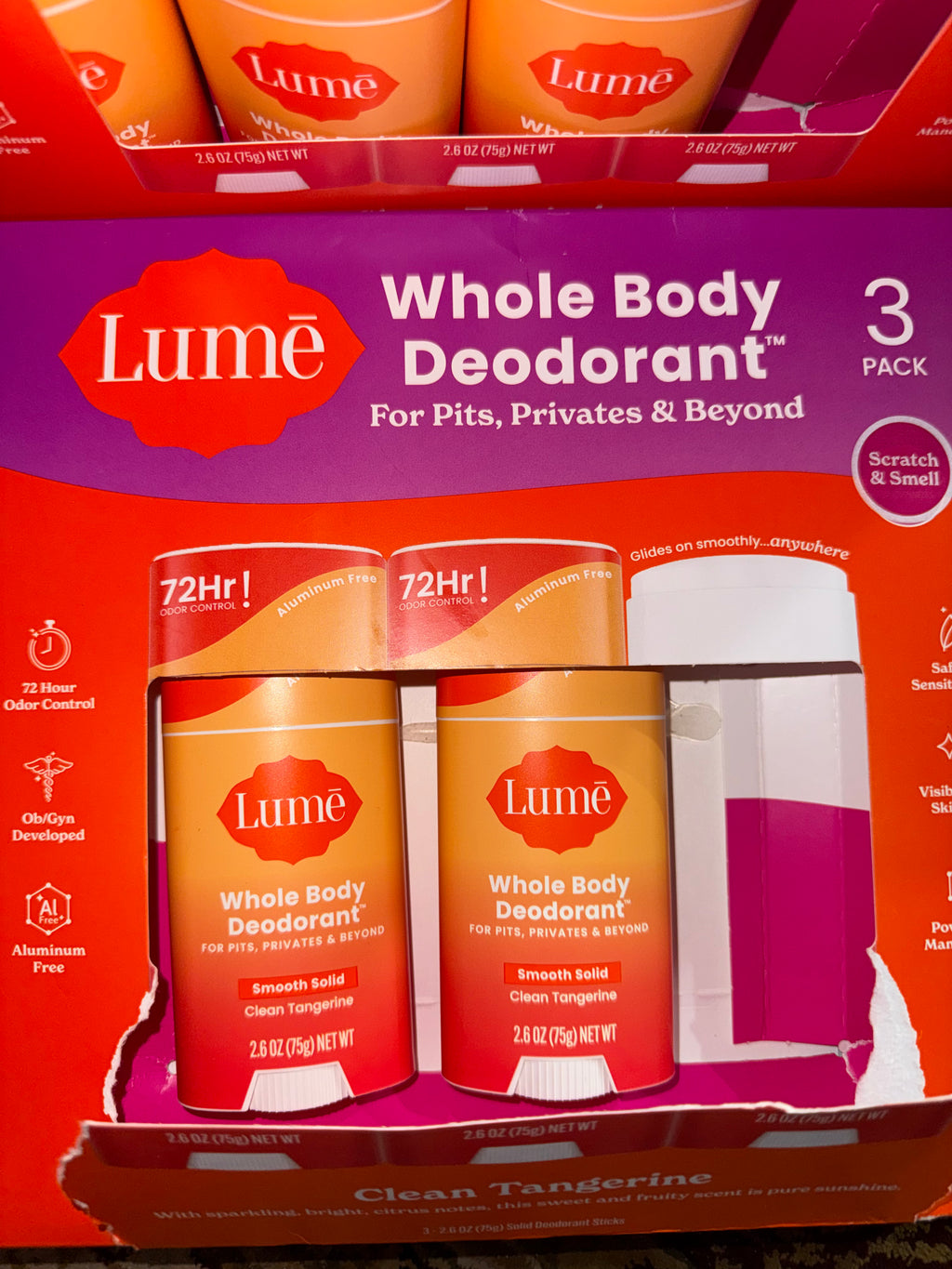 Lumē Whole Body Deodorant Stick 2-Pack | Clean Tangerine | 72Hr Odor Control (Copy)