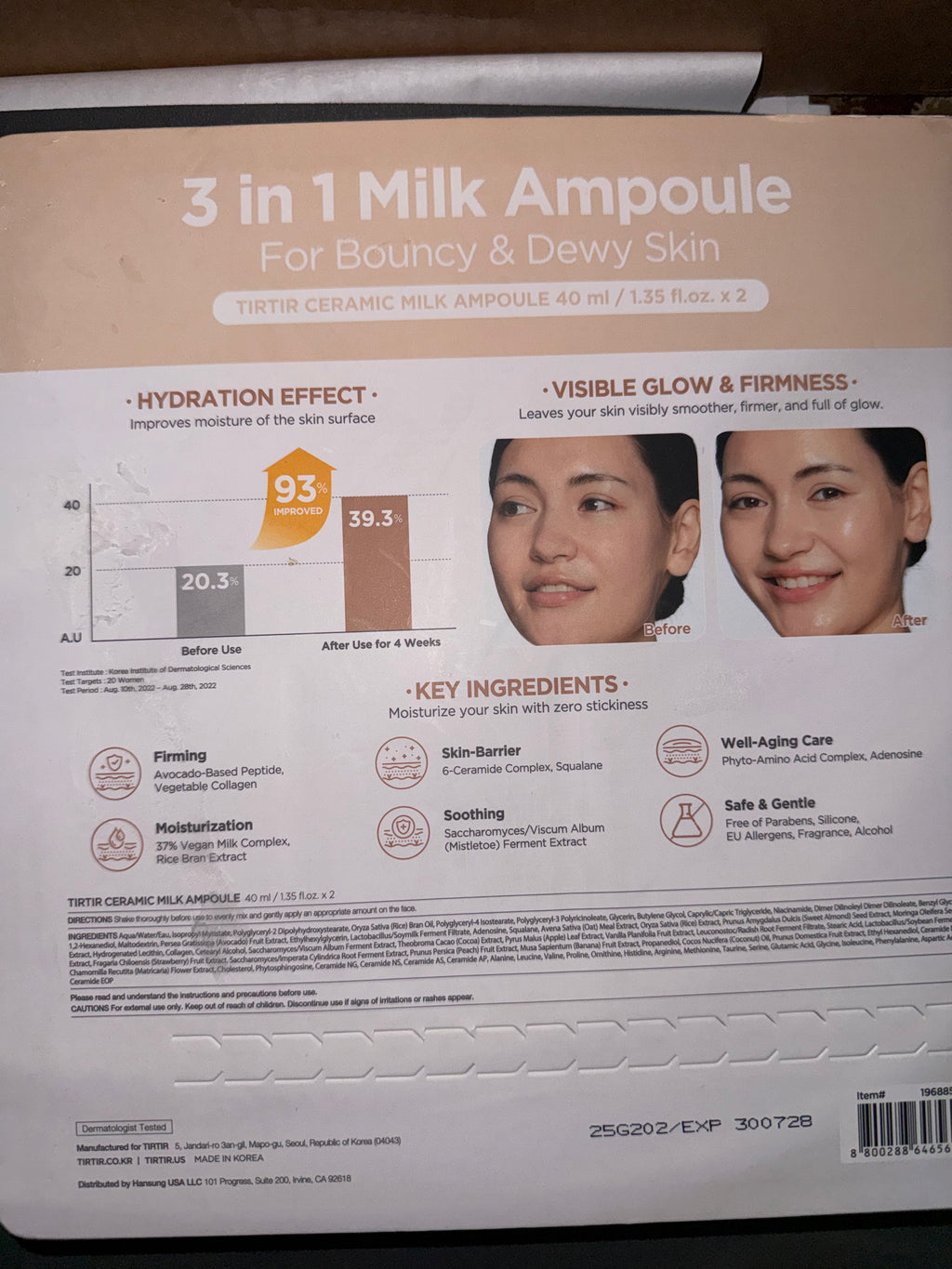 TIRTIR Ceramic Milk Ampoule Duo | 2 x 40ml | Korean Skincare