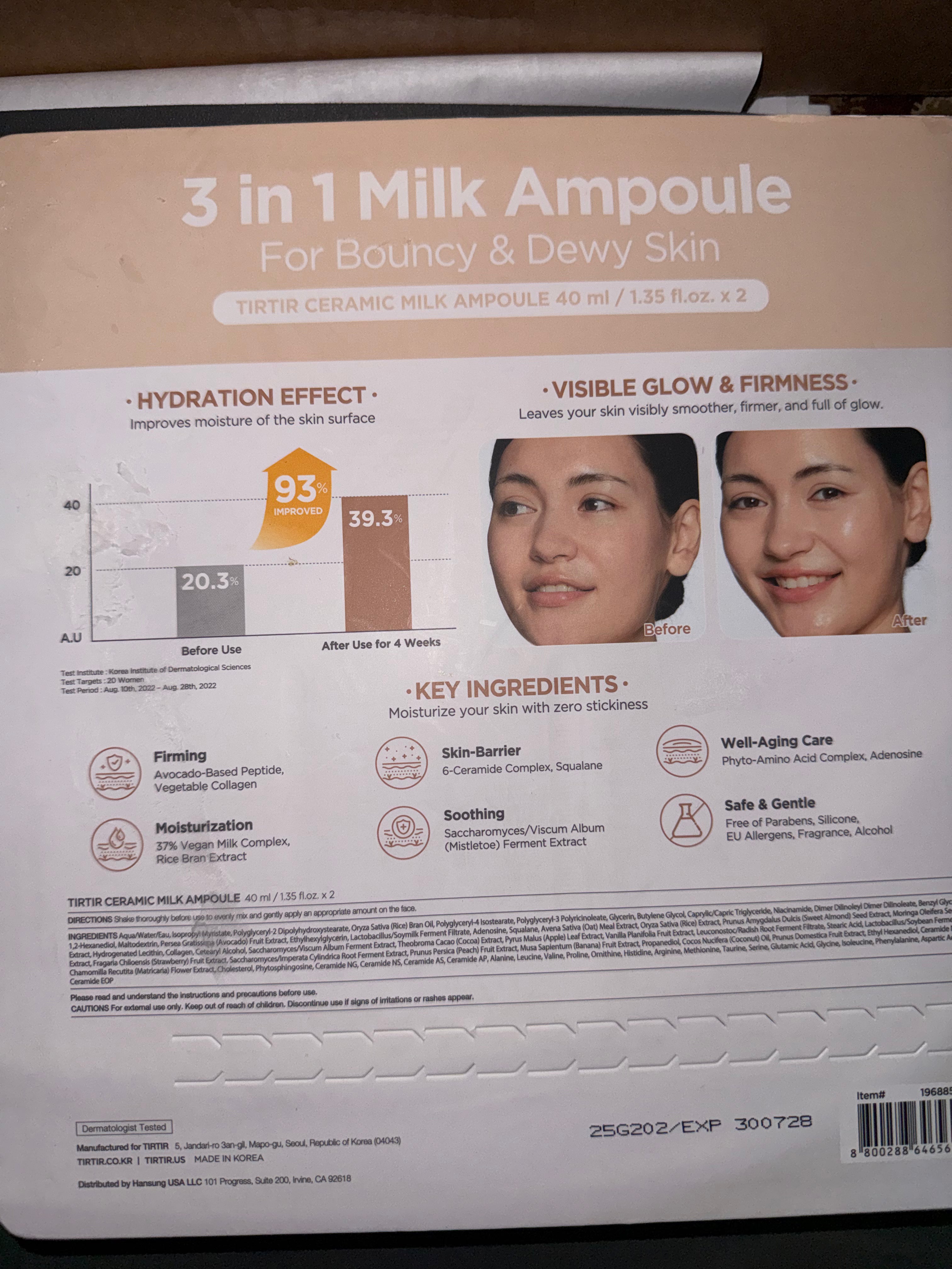 TIRTIR Ceramic Milk Ampoule Duo | 2 x 40ml | Korean Skincare