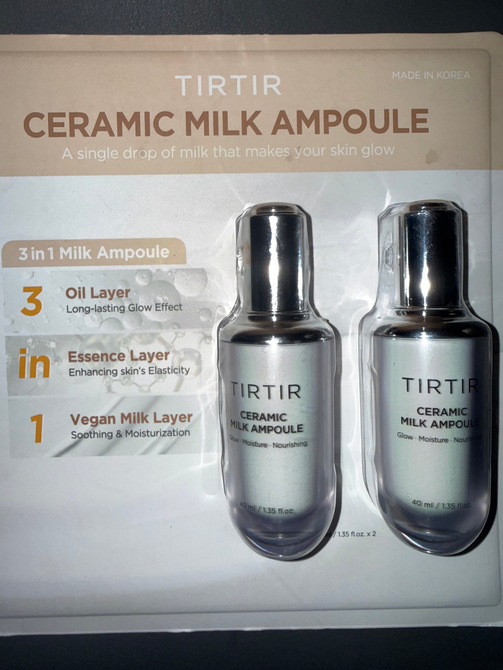 TIRTIR Ceramic Milk Ampoule Duo | 2 x 40ml | Korean Skincare