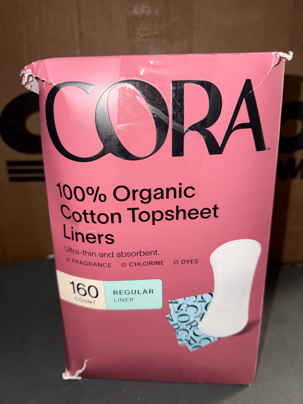 Cora Organic Cotton Panty Liners | 160 Count | Regular | Fragrance Free